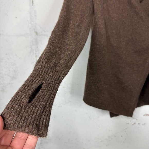 BetaBrand Sheep Wool Wrap Cardigan Sweater All Natural Wool Cuff Thumbholes S/M - Picture 6 of 8